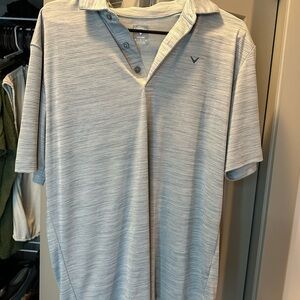 Callaway Gray Polo Shirt with Classic Collar and Logo